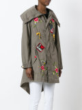 floral embroidery parka