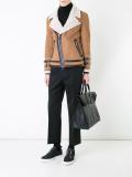 buckled cuffs biker jacket