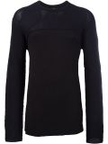 textured contrast shoulder sweatshirts