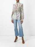 floral print sheer blouse
