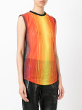 striped gauze sleeveless T-shirt