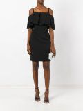 ruffled cold-shoulder dress