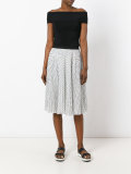 polka dot pleated skirt