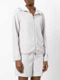 cut-out detail hooded jacket