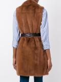 sleeveless belted jacket
