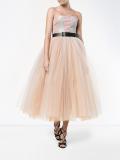 sleeveless brocade tulle dress