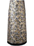 circle embroidered maxi skirt