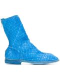 zipped woven boots