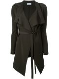 crepe knit drape front jacket