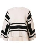 geometric pattern knitted blouse