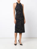 patterned sleeveless midi dress
