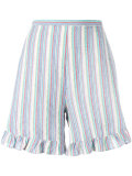 striped flared-hem shorts
