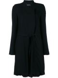 Pleated Wool Blend Coat