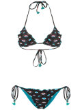 printed triangle bikini set