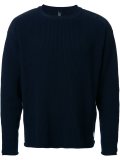 contrast shoulder ribbed jumper