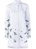 appliquéd pinstriped shirt