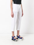pleat detail cropped trousers