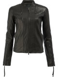 zip detail leather jacket