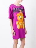 bear print T-shirt dress