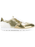 metallic lace-up sneakers
