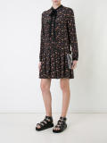 pleated floral print dress