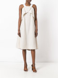 asymmetric pleat A-line dress