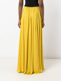 pleated slit maxi skirt 