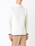 waffle knit contrast trim jumper