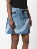 printed denim skirt 