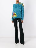 floral appliqué tinsel jumper 