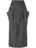 pocket detail fitted skirt