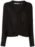 wrap front blouse