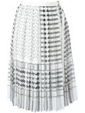 houndstooth midi kilt skirt