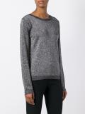 metallic knit blouse