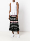 pleated zig-zag stripe skirt