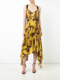 printed ruffled dress