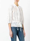 embroidered semi-sheer blouse