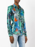 sheer patterned shirt
