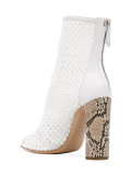 caged knit shoe boots