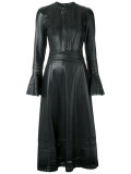leather midi dress