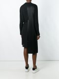 asymmetric satin shirt dress