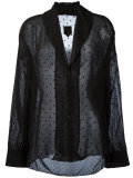 shawl lapel sheer shirt