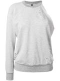 distressed cut-out sweatshirt