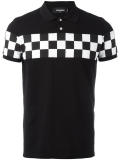 checkerboard panel polo shirt