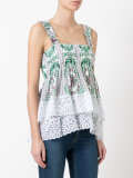 floral print pleated top 