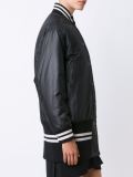 striped detailing long bomber