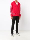 brushed diagonals zipped hoodie