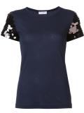 sequined sleeve T-shirt