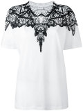 patterned collar T-shirt