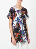 tree print panelled mini dress
